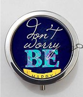 BlackKey Dont Worry Be Happy 3-Compartment Decorative Pocket Gift Box Case Organizer for Pill, Color 1 -731