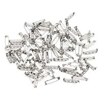 100 Pieces Silver Brooch Backs Safety Pins Catch Findings Bar Back DIY Craft Daily Novelty Creation Beauty Jewelry Girls Woman Girl Cheap Womans | Color - 25mm