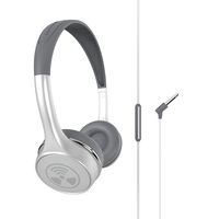 iFrogz Ear Pollution Toxix Plus White with Silver Logo Headphones with Mic + Controls