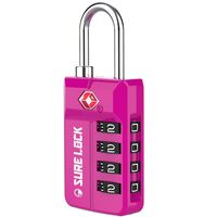 TSA Approved Travel Luggage Locks, Open Alert Combination Lock for School Office & Gym Locker,Toolbox, Pelican Case,Pink 1 Pack
