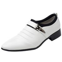 Men Shoes, LIM&Shop Prince Classic Modern Formal Oxford Wingtip Dress Shoes Dickinson Cap-Toe Ruched Business Shoes White