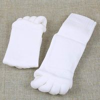 1 Pair Yoga Gym Five Toe Separator Massage Socks Foot Alignment Pain Relief (Color : White)