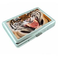 Tiger Em1 Hip Silver Cigarette Case Id Holder Metal Wallet 4" X 2.75" RFID Protection