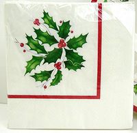 Lenox Holly Paper Luncheon Napkins, 40 Ct, Christmas Holiday
