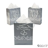 Two Hearts"Welcome To Our Wedding"Gift Bags 1 Dozen by adventure's bag
