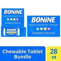 Bonine Motion Sickness Relief Chewable Tablets, Raspberry 16 + 12 ct