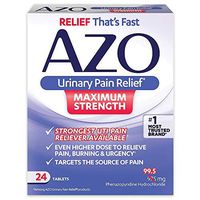 AZO Urinary Pain Relief Maximum Strength | Fast relief of UTI Pain, Burning & Urgency | Targets Source of Pain | #1 Most Trusted Brand | 24 Tablets