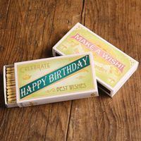Decorative Matches Set of 10 Boxes, Match Book, Happy Birthday, Make A Wish