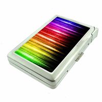 Electric Rainbow Em1 Hip Silver Cigarette Case With Built In Lighter 4.75" X 2.75" Id Holder Metal Wallet RFID Protection