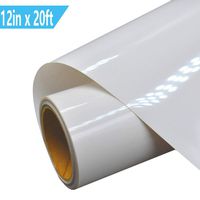 Heat Transfer Vinyl HTV for T-Shirts 12 Inches by 20 Feet Rolls (White)