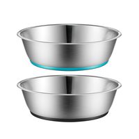 Peggy 11 Light Non-Slip Stainless Steel Dog cat Bowl Two-Pack 28 Ounce