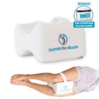 Posture Pro Health Memory Foam Orthopedic Knee Pillow with Adjustable Strap and Bonus Cover | Back, Hip, Knee Support Cushion for Side Sleepers & Pregnant Women | Best in Comfort & Design