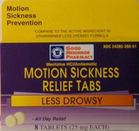GNP Motion Sickness Relief Tabs (8 Tablets)