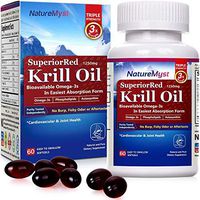 NatureMyst Krill Oil, 1250mg, Professional Grade 60 Liquid Softgels (Cut One in Half to See The Clear Difference)
