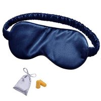 Silk Sleep Mask Eye Mask Blindfold with Double Layer Silk Filling and Elastic Strap for Full Night's Sleep, Travel and Nap, Bonus Free Luxury Bag and Ear Plugs by OLESILK (Navy Blue)