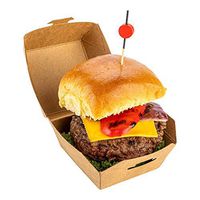 Mini Slider, Slider Burger, Mini Burger Box, Disposable Mini To Go Box - Kraft Brown - 2.5 Inch - 100ct Box - Restaurantware