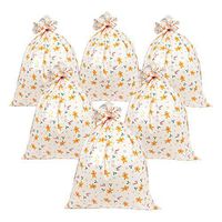 Pack of 6 Jumbo Gift Bags – Giant Plastic Gift Sacks, Party Bags with Gingerbread Man, Holly, Candy Cane Design - Perfect for Large Christmas Gifts - Includes Strings for Tying, 36 x 48 Inches