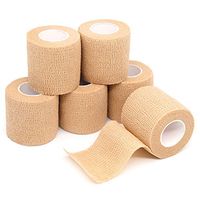 FriCARE Nonwoven Cohesive Bandage, Self-Adherent Cohesive First Aid Medical Wrap, Elastic Althetic Prewrap Vet Tape 2 Inches Wide (Skin Color, 6 Pack)