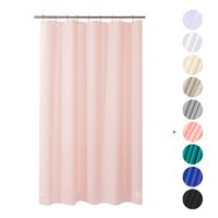 AmazerBath Plastic Shower Curtain, 48" W x 72" H EVA 8G Shower Curtain with Heavy Duty Clear Stones and Grommet Holes, Waterproof Thick Bathroom Plastic Shower Curtains Without Chemical Odor-Pink