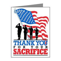 Note Card US Military Thanks For Your Sacrifice