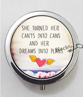 BlackKey She Turned Her Can'ts into Cans and Her Dreams into Plans 3-Compartment Decorative Pocket Gift Box Case Organizer for Pill, Color 1 -565