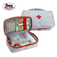 Nice Pies First Aid Bag Roomy Empty Kit Bag Medical Emergency Survival Outdoor Pouch for Home Office Travel Camping Sport Backpacking Hiking Cycling Gym Car Outdoor (Gray)
