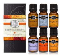 Halloween Set of 6 Premium Grade Fragrance Oils - Autumn Wreath, Pumpkin Pie, Candy Corn, Marshmallow, Night Air, Caramel Corn