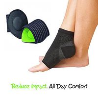 Plantar Fasciitis Bamboo Brace with Plantar Arch Cushion - All Day Plantar Fasciitis Compression Sleeves and Plantar Feet Arch Supports (2-Pack)