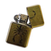 Gold Flip Top Refillable Windproof Lighter - Scorpion Weapons Knives Lighter Gold