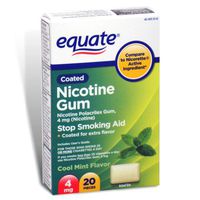 Equate - Nicotine Polacrilex Gum 4 mg, Coated, Cool Mint Flavor, 20 Pieces