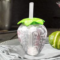 500ML Glowing Beverage Cup Recycled Juice Milk Bottle Strawberry Shaped Cup Perfect Clear Cup Afternoon Juice