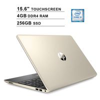 HP Pavilion 15.6 Inch Touchscreen Laptop - Intel Dual Core i3-8145U up to 3.9 GHz, 4GB DDR4 RAM, 256GB SSD, Intel UHD 620, HDMI, Webcam, Bluetooth, WiFi, Windows 10 Home, Gold