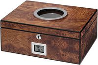 Visol Porthole Burlwood Finish Cigar Humidor, 75 Cigars