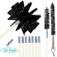 EAZY2HD 24 Feet Dryer Duct Cleaning Kit,Lint Remover,Flexible Dryer Vent Cleaner Kit, Chimney Brushes Extends up to 24 Feet,Synthetic Brush Heads,Use With or Without a Power Drill