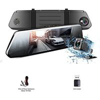 7" LCD HD 1080P Car Camera | Aiwalot Driving Recorder with Dual Lens for Vehicles Front & Rear View Mirror | DVR Vehicles with 170° Wide Angle Lens and G-Sensor(NOT Include Micro SD Card)
