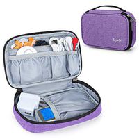 Luxja Carrying Case for Pain Relief Machine, Storage Bag for Mini Electric Pulse Massager (Empty Case Only and Fits for Most Brands), Purple