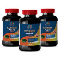 antioxidant Supplement for Heart Health - Organic Blue Green Algae 500mg - stem Cell Supplement - 3 Bottles 180 Capsules