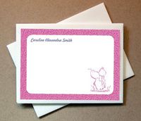 Personalized Flamingo Note Cards (40 Cards and Blank Envelopes)