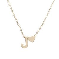 Gahrchian for Ladies Birthday Gift Necklace Letter Gold Plated Necklace Pendant Jewlery (J)