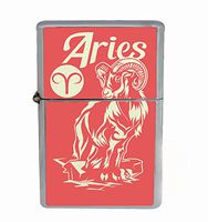 Customized Collectables Aries Astrological Sign Horoscope Flip Top Oil Cigarette Lighter