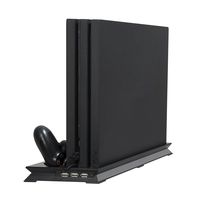 Beststar Vertical Stand for PS4 Pro with Cooling Fan, Controller Charging Station for Sony Playstation 4 Pro Game Console, Charger for Dualshock 4 ( Not for Regular PS4/Slim ) #81197