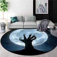 RUGSMAT Halloween Modern Machine Round Bath Mat,Zombie Grave Coffee Table Mat Non-Skid Living Room Carpet Round-55