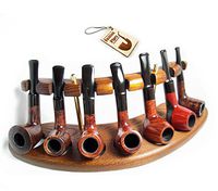 New Wooden Pipe Stand Rack Holder for 7 Tobacco Pipes. Handcrafted (7)