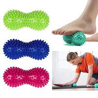 khkadiwb Massage Ball, Peanut Shape Yoga Fitness Massage Ball PVC Muscle Relax Body Hand Foot Massager Pink