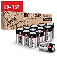 Energizer Max D Batteries, Premium Alkaline D Cell Batteries (12 Battery Count)