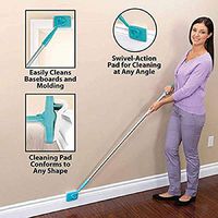 Cleaner Tool with Handle, STCORPS7 Baseboard Buddy Cleaning Brush Buddy Walk Extendable Microfiber Dust Multi Function Cleaning Tool Home Bar Cleaning Mop Adjustable Simply Walk Glide Extendable