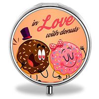 Donut Pill Case, Round Stainless Drug Organizer Container Medicine Cover for Pocket Daily&Weekly