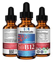 Braxton Labs B-12 1200 MCG+ 2 FL oz Helps Increase Energy and Speeds Up Metabolism, Gluten Free, Vegan Friendly Made in The USA