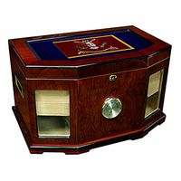 Large Premium Desktop Humidor - Glass Top -US Army Medical Corps, Regimental Colours (Flag)