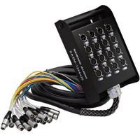 Seismic Audio - SAEM-12x4x25 - 12 Channel XLR SNAKE CABLE 25' long - 12 XLR sends and 4 XLR returns - Color Coded, Numerically well labeled - Heavy Duty 25 feet long